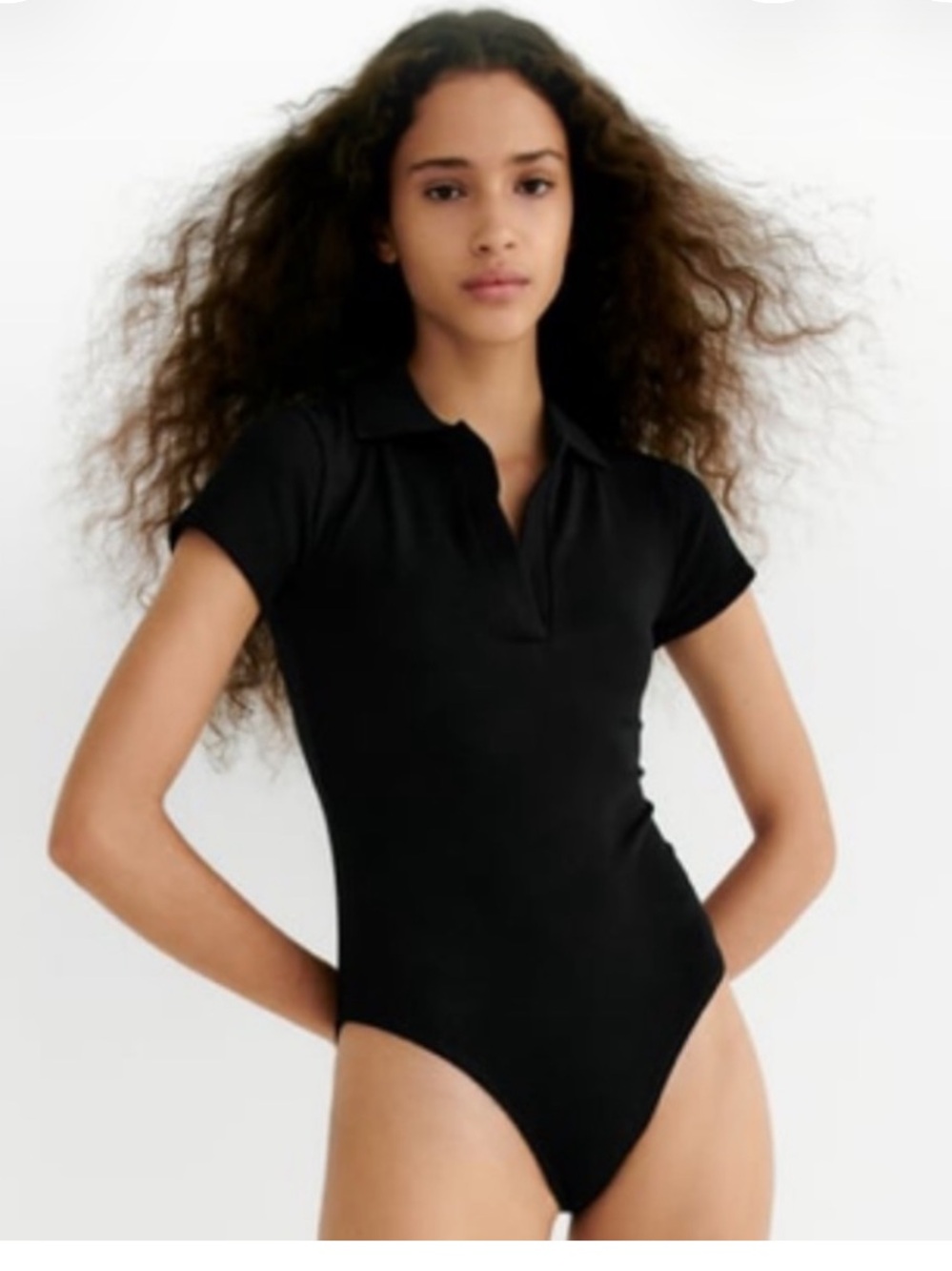 NWT Zara Ribbed Polo Bodysuit